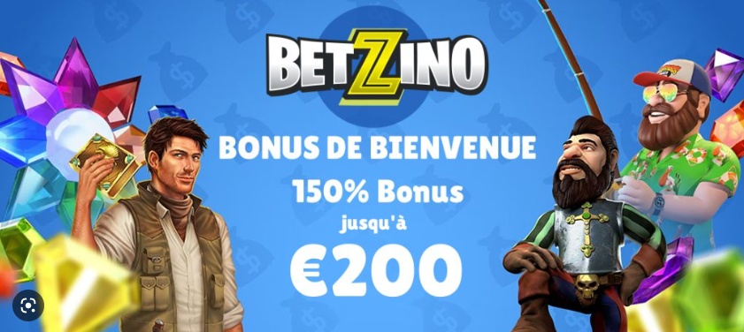Betzino Casino bonus de bienvenue 150 % jusqu a 200 EUR